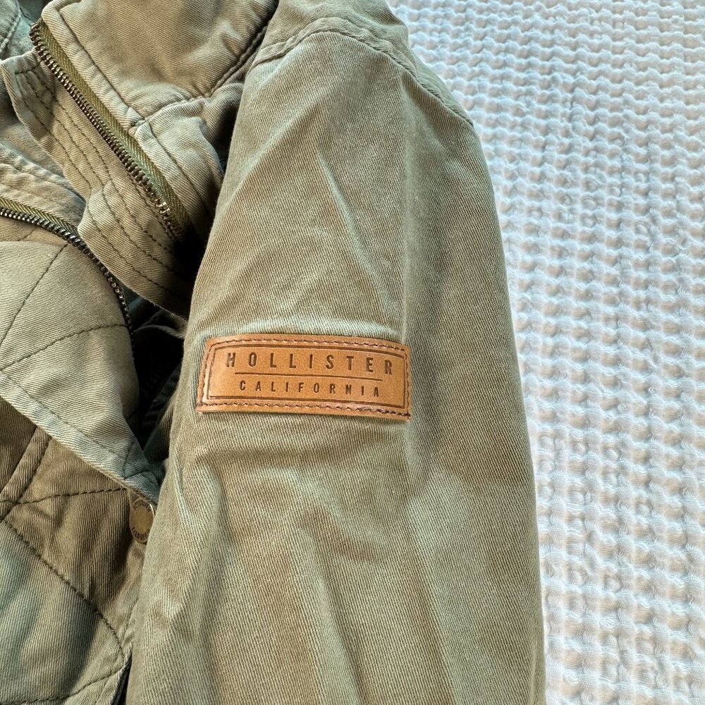 Hollister Womens Olive Green Utility Jacket With Snap Buttons & Pockets Size S - Picture 5 of 9